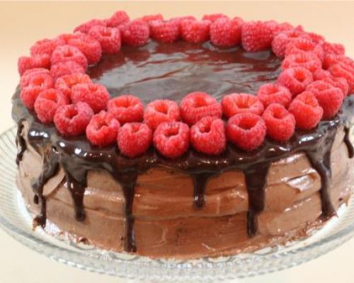 Raspberry Nutella Cake with Chocolate Ganache